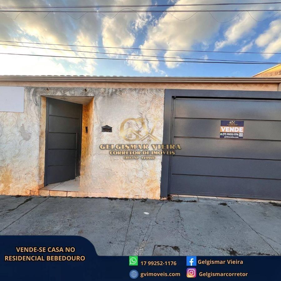 🏡VENDE-SE CASA NO RESIDENCIAL BEBEDOURO-BEBEDOURO-SP🏡 - Casa em Residencial Bebedouro, Bebedouro - à venda - Gelgismar Vieira