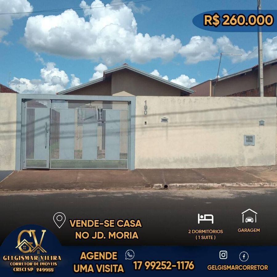 🏡 VENDE-SE CASA NO JD. MORIA - BEBEDOURO - SP 🏡 - Casa em Residencial Moriá, Bebedouro - à venda - Gelgismar Vieira
