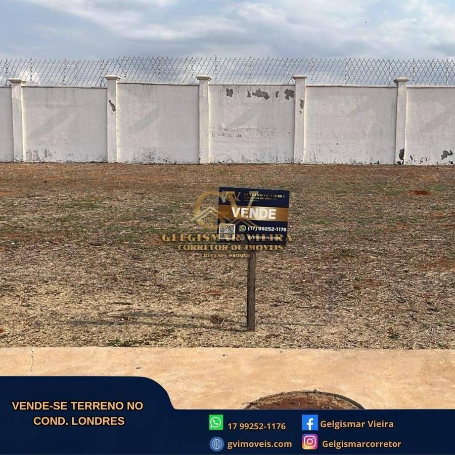 🏡 VENDE-SE TERRENO NO COND. LONDRES - JD. EUROPA - BEBEDOURO - SP🏡 - Lote/Terreno em Bebedouro - à venda - Gelgismar Vieira