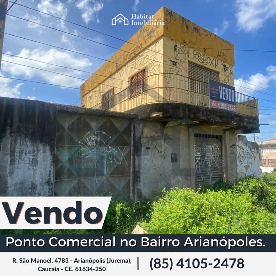 VENDO PONTO COMERCIAL COM TERRENO NO BAIRRO ARIANOPOLIS EM CAUCAIA CE. - Lote/Terreno em Arianópolis (Jurema), Caucaia - à venda - HABITAT CAUCAIA IMÓVEIS LTDA