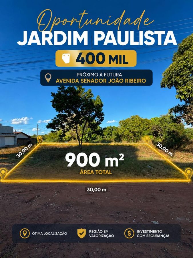 Vende-se área com 900m2 no Jardim Paulista - Lote/Terreno em Jardim Paulista, Araguaína - à venda - IMOBILIARIA MARCELO IMOVEIS LTDA
