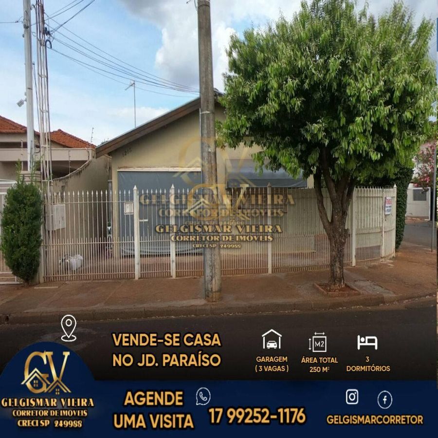 🏡 VENDE-SE CASA NO JD. PARAÍSO — BEBEDOURO 🏡 - Casa em Jardim Paraíso, Bebedouro - à venda - Gelgismar Vieira