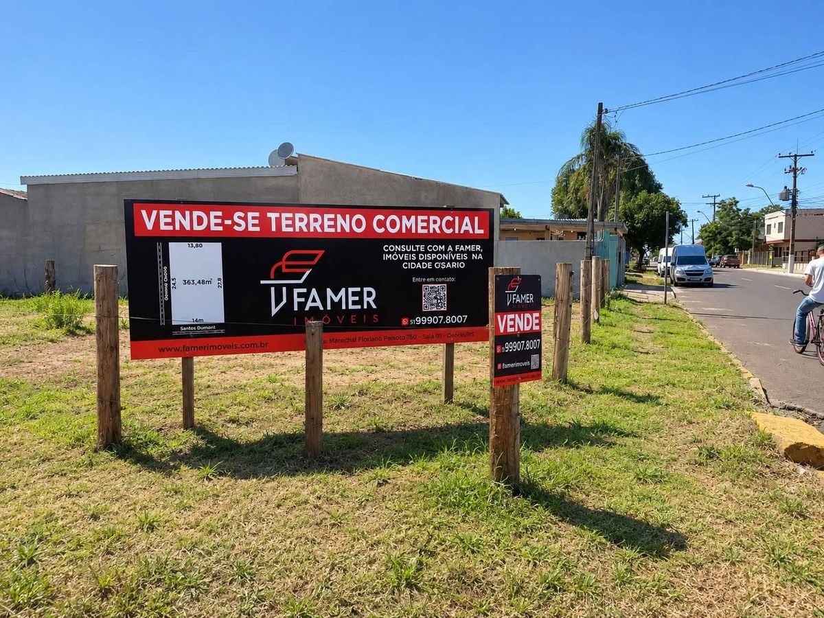 Terreno de esquina na Av. Santos Dumont, Osório - Lote/Terreno em Pitangas, Osório - à venda - Famer Negócios Imobiliários LTDA