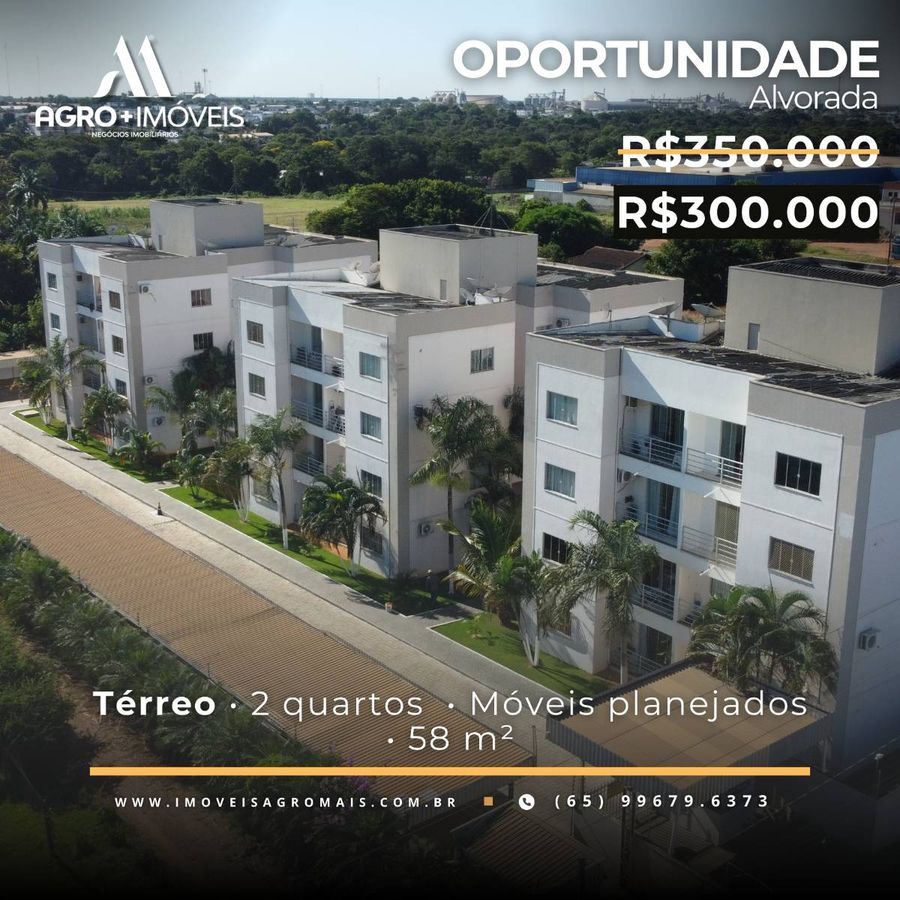 #588 VENDE-SE APARTAMENTO BAIRRO ALVORADA - LUCAS DO RIO VERDE - Apartamento em Alvorada, Lucas do Rio Verde - à venda - AGRO+IMÓVEIS NEGÓCIOS IMOBILIÁRIOS LTDA