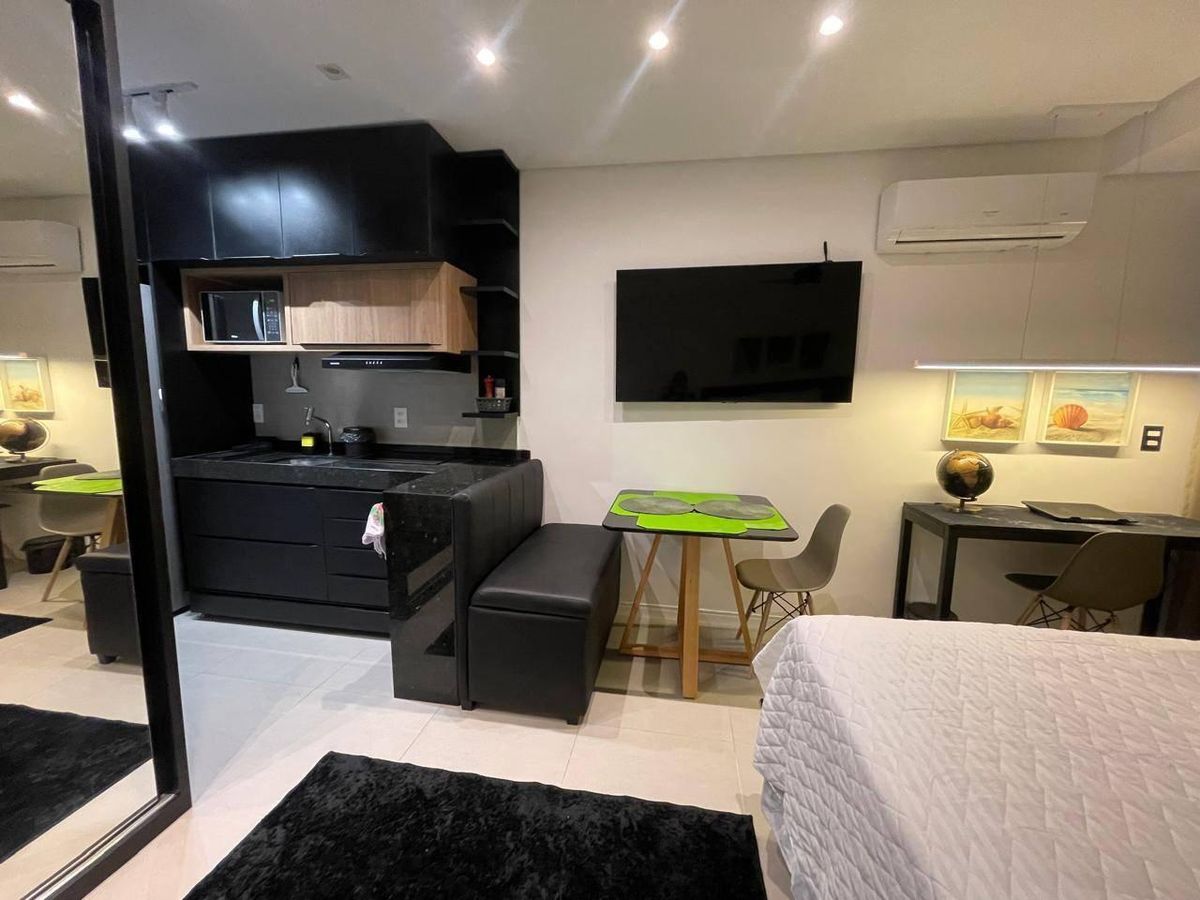Flat Mobiliado e Decorado, Porteira Fechada, com 1 Sala, 1 Quarto, 1 Banheiro, Padrão Moura Dubeux - Flat/Loft/Estúdio em Boa Viagem, Recife - para locação e à venda - Melo Gestão de Imóveis