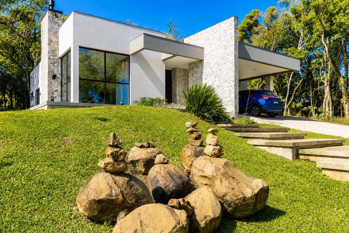 Uma residência que reúne arquitetura, tecnologia e lazer em perfeita harmonia! - Casa de Condomínio em Mato Queimado, Gramado - à venda - Praxer