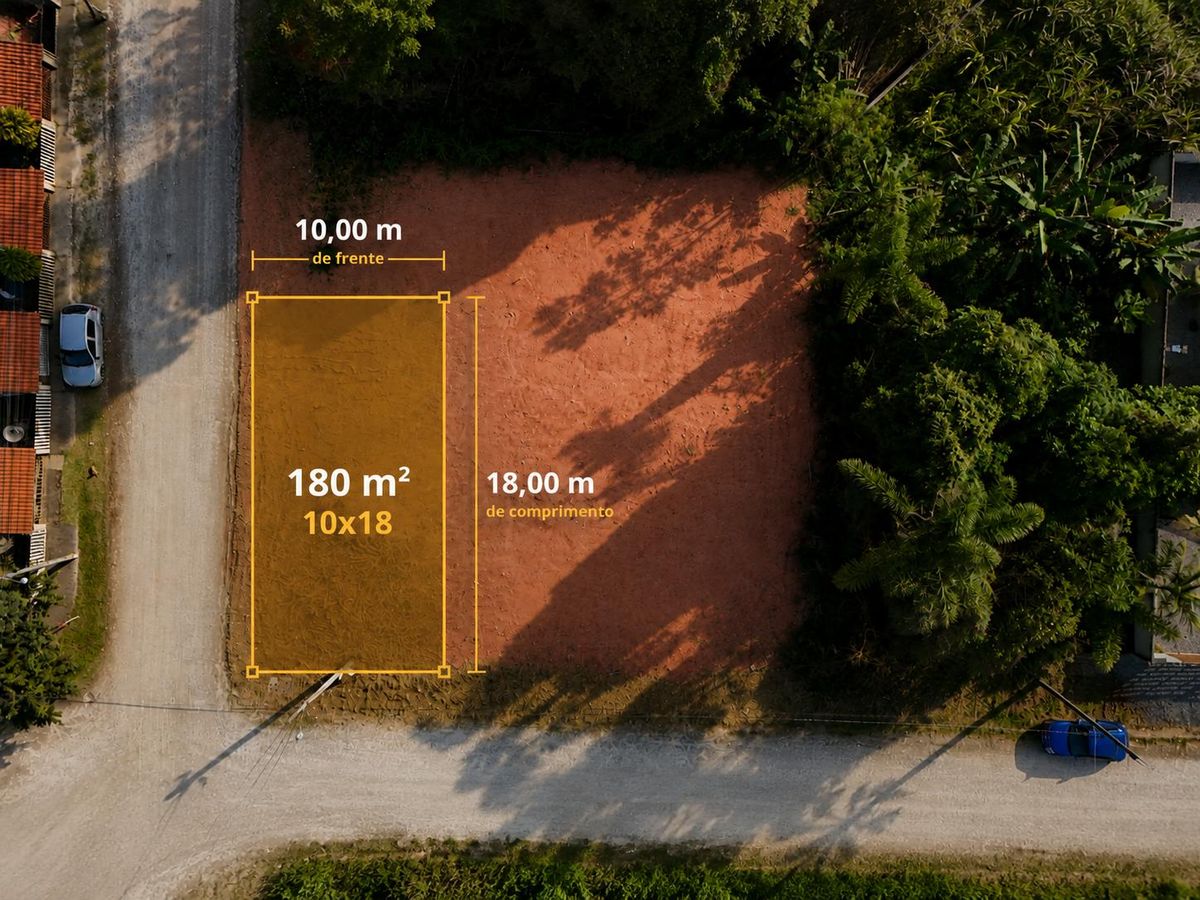 Terreno aterrado de esquina á 400 metros da praia com 180m² em Itapoá SC! - Lote/Terreno em Centro, Itapoá - à venda - SBGLOBAL Imobiliária