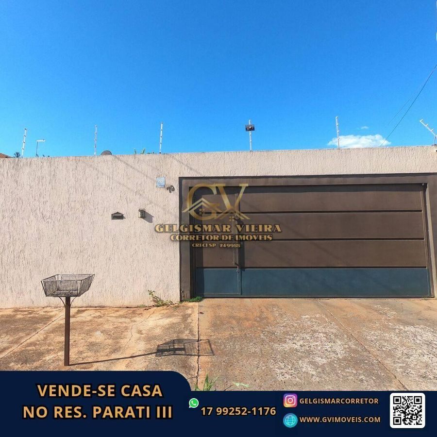 🏡 VENDE-SE CASA NO RES. PARATI III - BEBEDOURO - SP  🏡 - Casa em Residencial Parati III, Bebedouro - à venda - Gelgismar Vieira