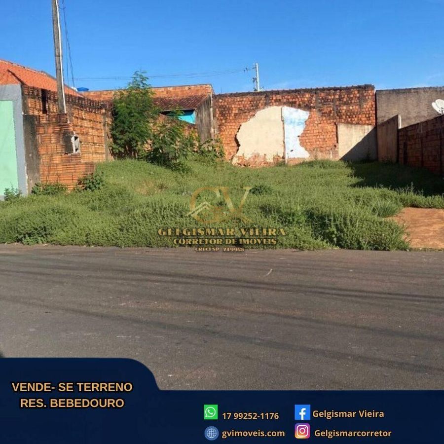 🏡 VENDE-SE TERRENO NO RES. BEBEDOURO - BEBEDOURO - SP 🏡 - Lote/Terreno em Residencial Bebedouro, Bebedouro - à venda - Gelgismar Vieira