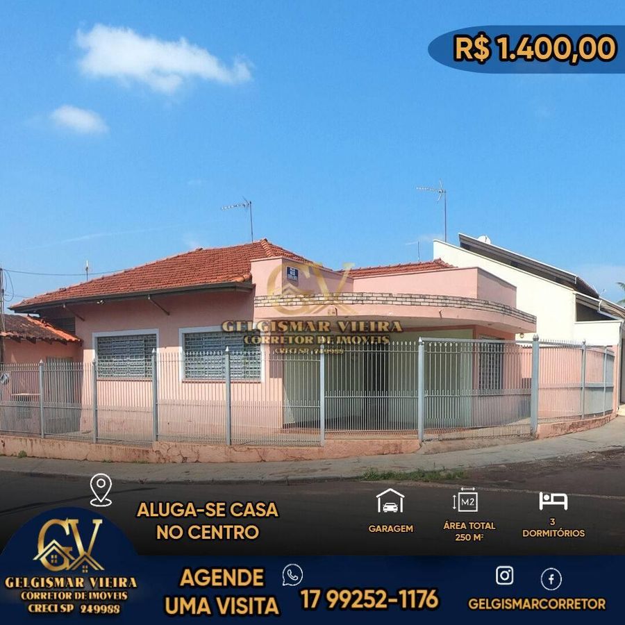 🏡 ALUGA-SE CASA NO CENTRO - BEBEDOURO - SP 🏡 - Casa em Centro, Bebedouro - à venda - Gelgismar Vieira