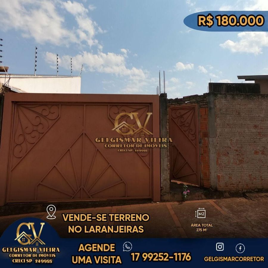 🏡 VENDE-SE TERRENO NO LARANJEIRAS — BEBEDOURO 🏡 - Lote/Terreno em Bebedouro - à venda - Gelgismar Vieira