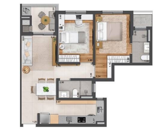 Apartamento com 2 dormitórios Residencial Unna Piemonte - Apartamento em Saco Grande, Florianópolis - à venda - Seiter Imobiliária