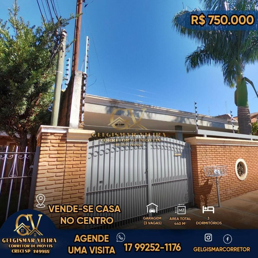 🏡 VENDE-SE CASA NO CENTRO - BEBEDOURO - SP🏡 - Casa em Centro, Bebedouro - à venda - Gelgismar Vieira
