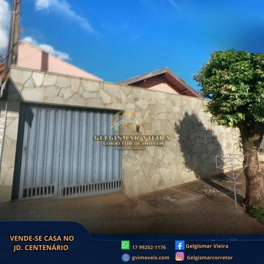 🏡 VENDE-SE CASA NO JD. CENTENÁRIO - BEBEDOURO - SP 🏡 - Casa em Residencial Centenário, Bebedouro - à venda - Gelgismar Vieira