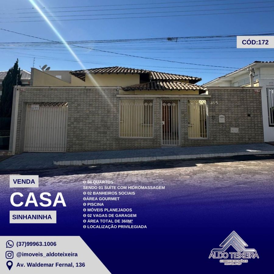 Casa à Venda, Sinhaninha - Oliveira - Casa em Sinhaninha, Oliveira - à venda - ALDO ANTÔNIO TEIXEIRA
