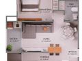 Planta baixa - Apartamento à venda na Praia Brava, Itajaí. Edifício Manu Bay, 54,63 m², 1 dormitório, 1 vaga, sacada e lazer completo com piscina, spa e sauna. - Apartamento em Praia Brava, Itajaí - à venda - Imóveis na Brava