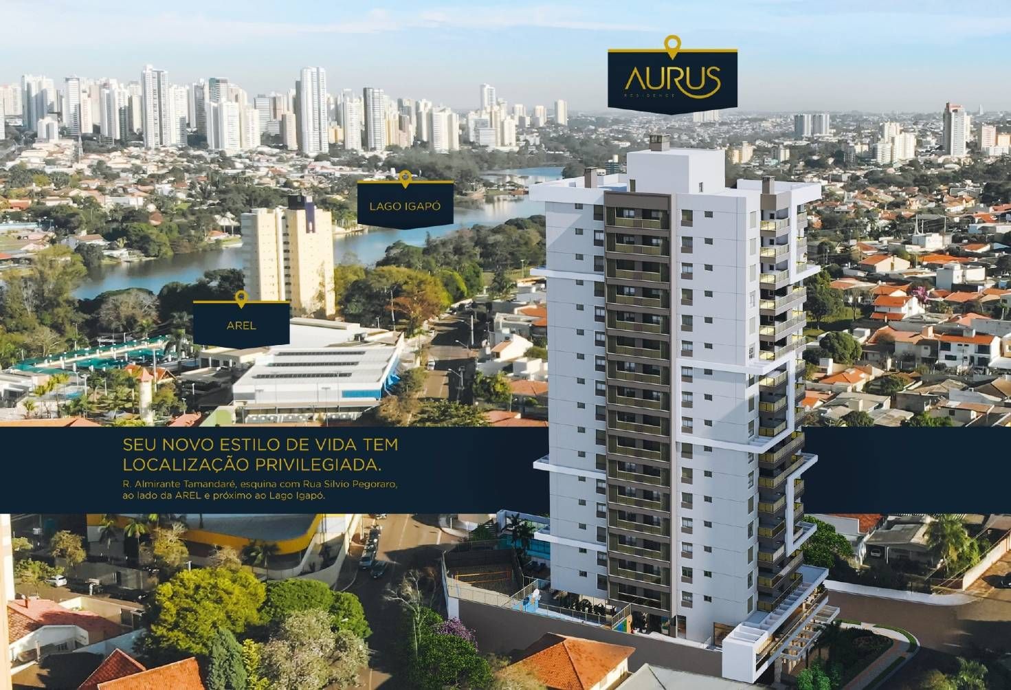 Apartamento à venda no Edf. Aurus Residence próximo ao Lago Igapó