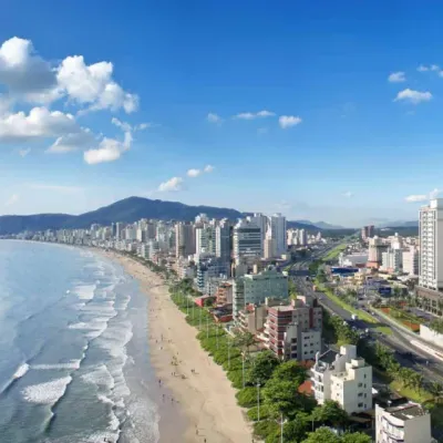 Vista panorâmica do Blue View Residence e da Meia Praia