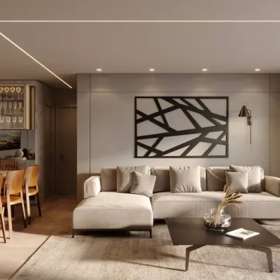 Sala de estar com varanda gourmet