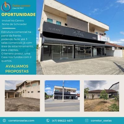 Prédio mais Casa nos fundos - Residencial e Comercial em Centro Norte, Schroeder - à venda - SONHO D`LAR IMOVEIS LTDA