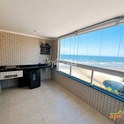 Apartamento Sacada Gourmet Frente Mar com 2 quartos (suíte), Maracanã - Praia Grande - Apartamento em Maracanã, Praia Grande - para locação e à venda - Apê & Casa imóveis ltda me