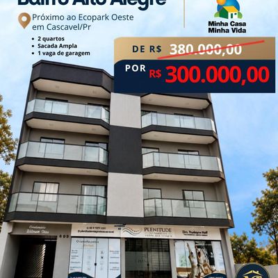 Apartamento com 2 dormitórios 60 m² por R$300.000,00 - Alto Alegre - Cascavel/PR - Apartamento em Alto Alegre, Cascavel - à venda - EXXA IMÓVEIS LTDA