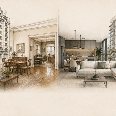 Apartamento antigo ou novo: o que realmente muda na forma de morar?