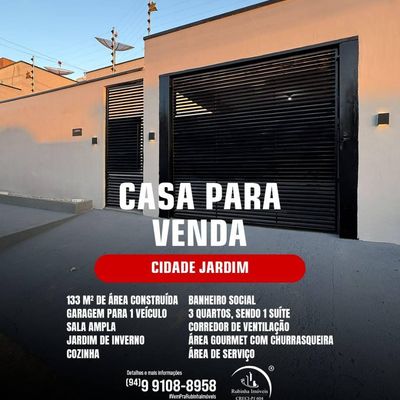Casa à venda em excelente localização no Bairro Cidade Jardim - Casa em Cidade Jardim, Parauapebas - à venda - Rubinha Sousa