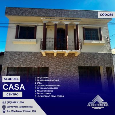 Casa, Centro - Oliveira - Casa em Centro, Oliveira - para locação - ALDO ANTÔNIO TEIXEIRA