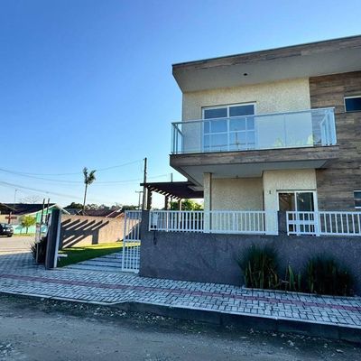 Sobrado com 3 dormitórios à venda, 93 m² por R$ 649.000,00 - Cambiju - Itapoá/SC - Sobrado em Cambiju, Itapoá - à venda - Nossa Praia Imóveis