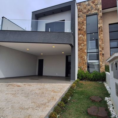 Sobrado Novo de Alto Padrão no Villagio Wanel | 3 Suítes, Escritório e Acabamento Premium - Sobrado em Wanel Ville, Sorocaba - à venda - Brasil Borges Negócios