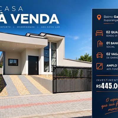 CASA NOVA À VENDA NO BAIRRO GABIROBA – ITUPORANGA/SC - Casa em Gabiroba, Ituporanga - à venda - Imobiliária Solução