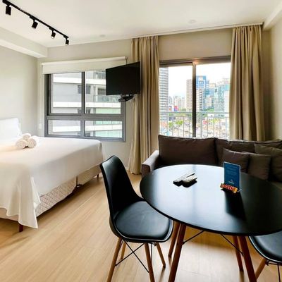 Studio mobiliado no Nex One Itaim disponível para locação, com 27m, com 1 quarto na Vila Nova Conceição - Studio em Vila Nova Conceição, São Paulo - para locação - Prime Flats Negócios Imobiliários
