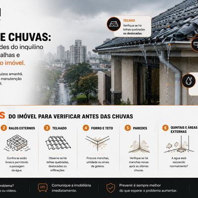 Época de chuvas: quais são as responsabilidades do inquilino com telhado, calhas e manutenção do imóvel?