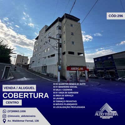 Cobertura, Centro - Oliveira - Cobertura em Centro, Oliveira - para locação e à venda - ALDO ANTÔNIO TEIXEIRA